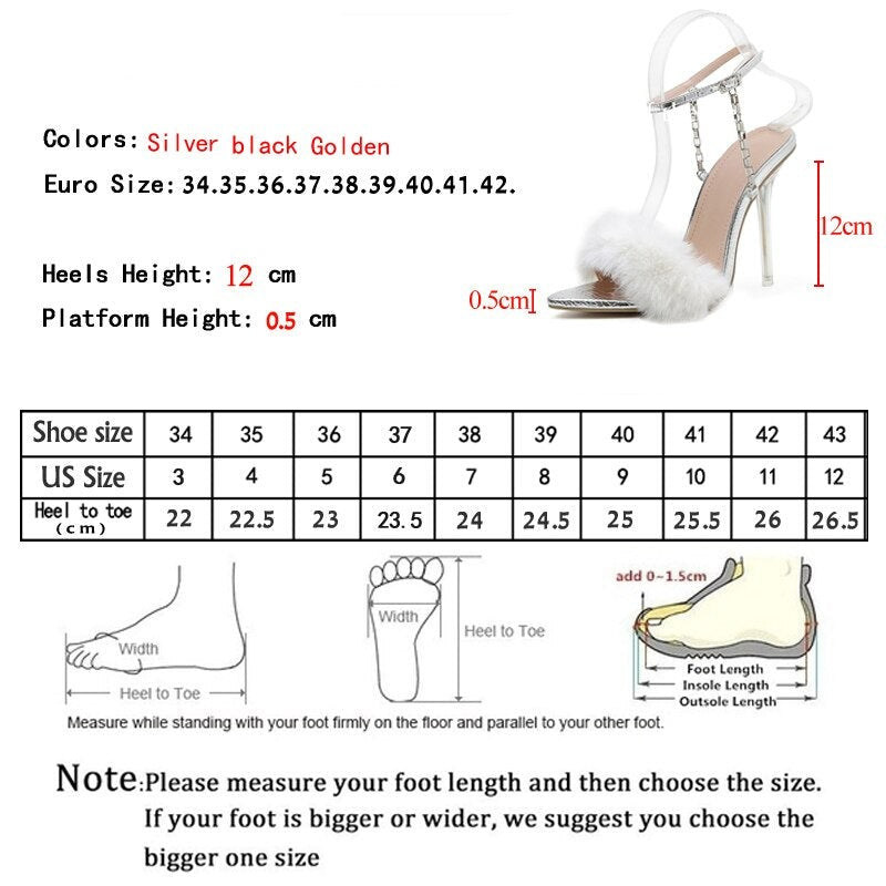 Feather Chain High Heel