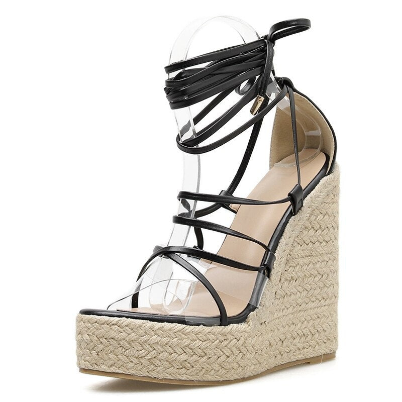 Esme White Lace-Up Espadrille Wedges | Lace up espadrille wedges, Lace up  wedges, Espadrilles wedges