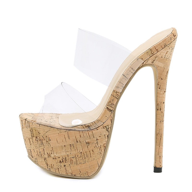 Cork stiletto sale heels